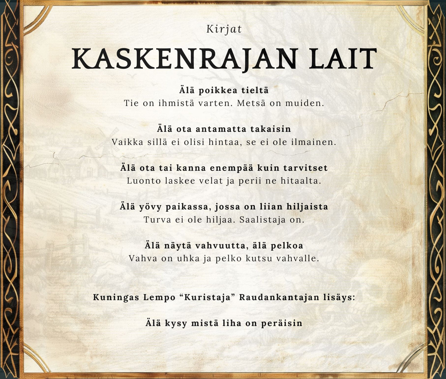 Yö värjää metsän